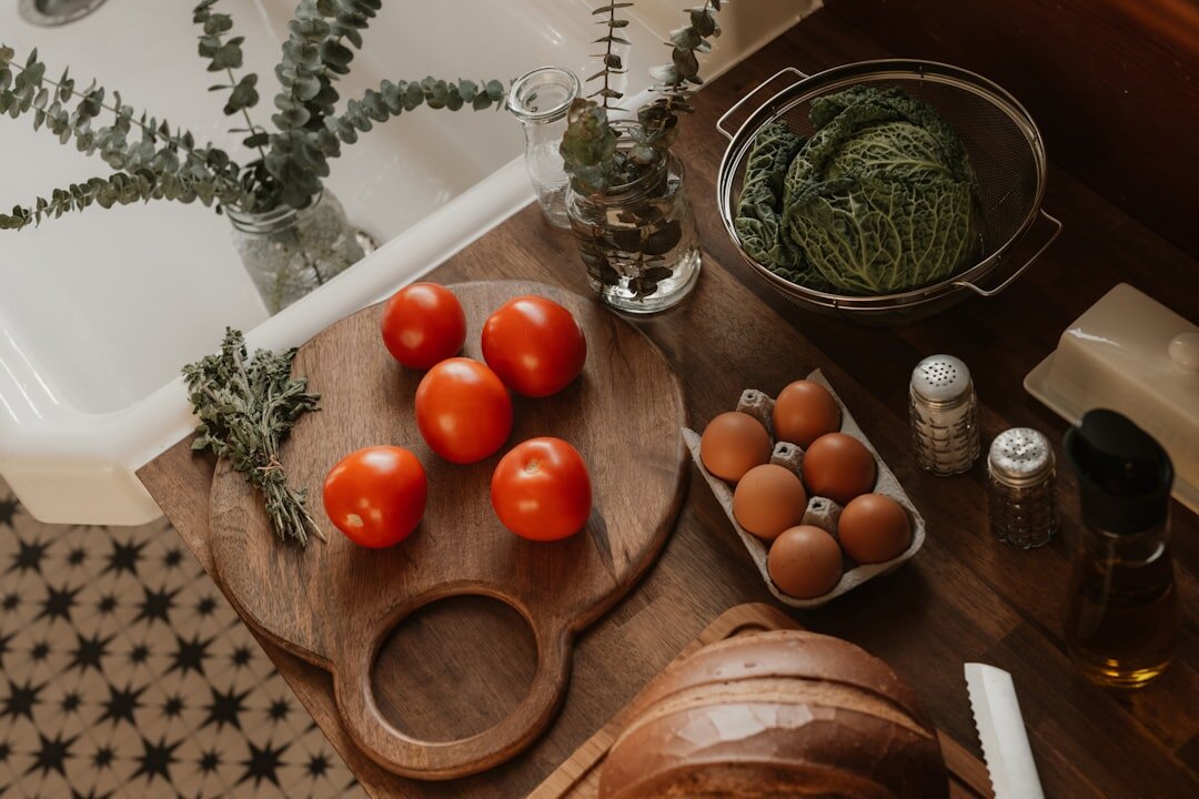 fresh herbs in kitchen