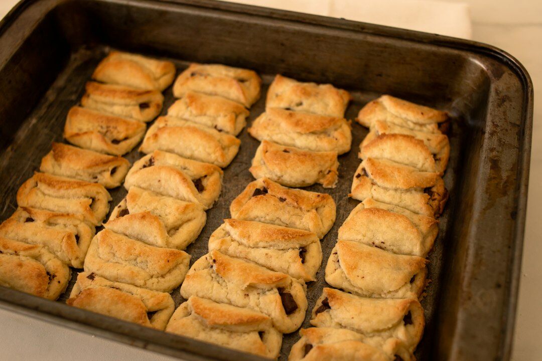 Homemade Czech buchty pastries fresh from the oven