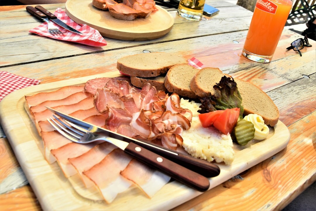 Traditional Czech dish served on a wooden table